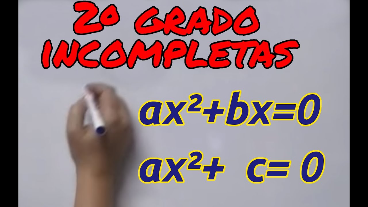 Aprende matemáticas: Ecuaciones segundo grado incompletas