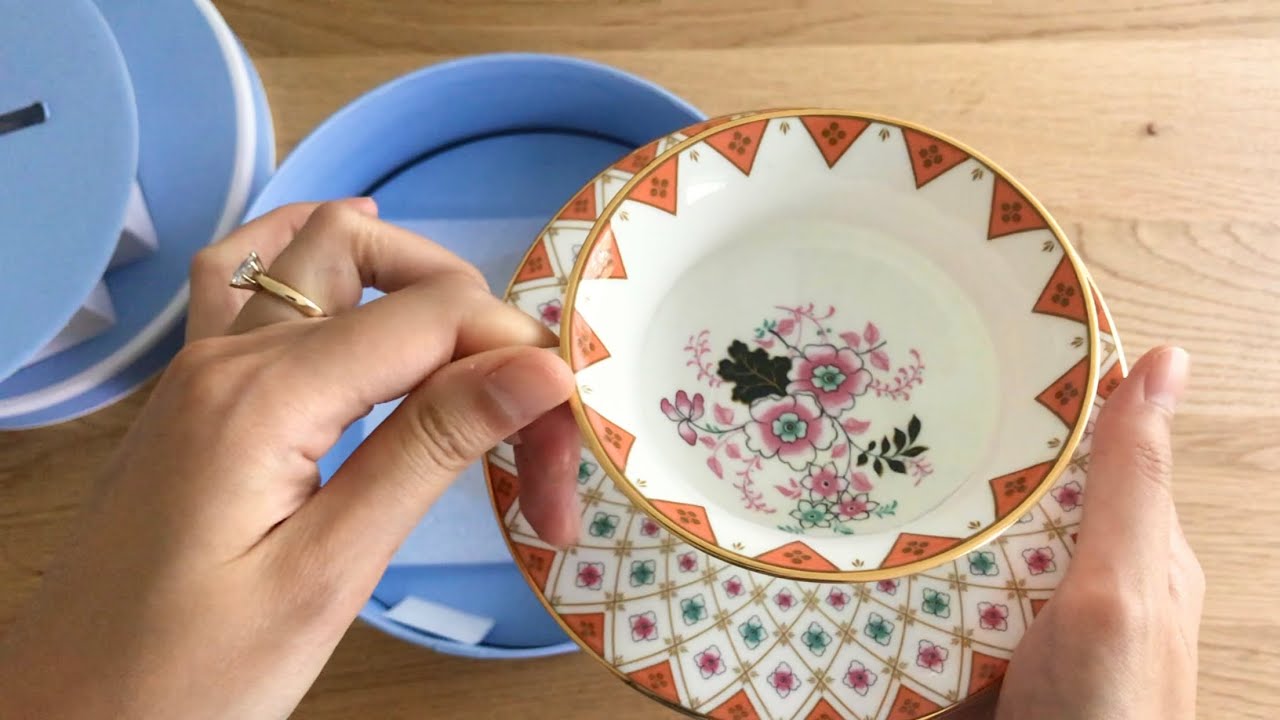 Wedgwood Peony Diamond teacup & saucer