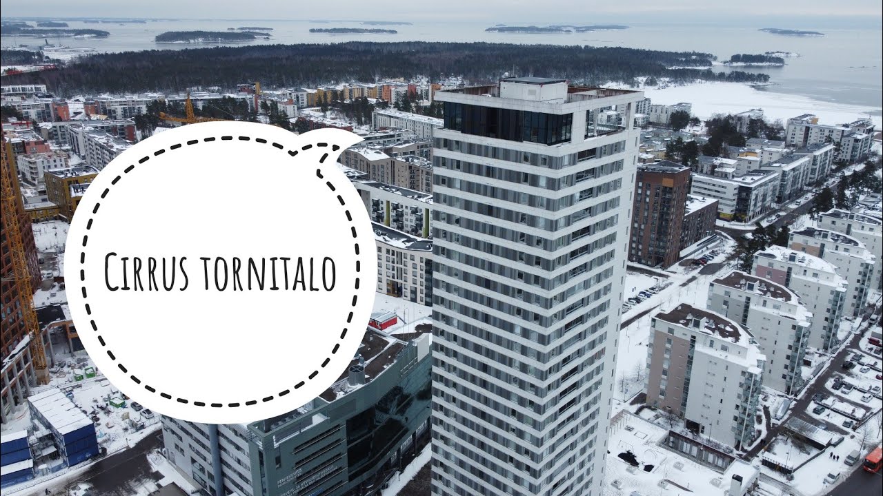 Cirrus tornitalo Helsingin Vuosaareessa (Drone ilmakuvaa)