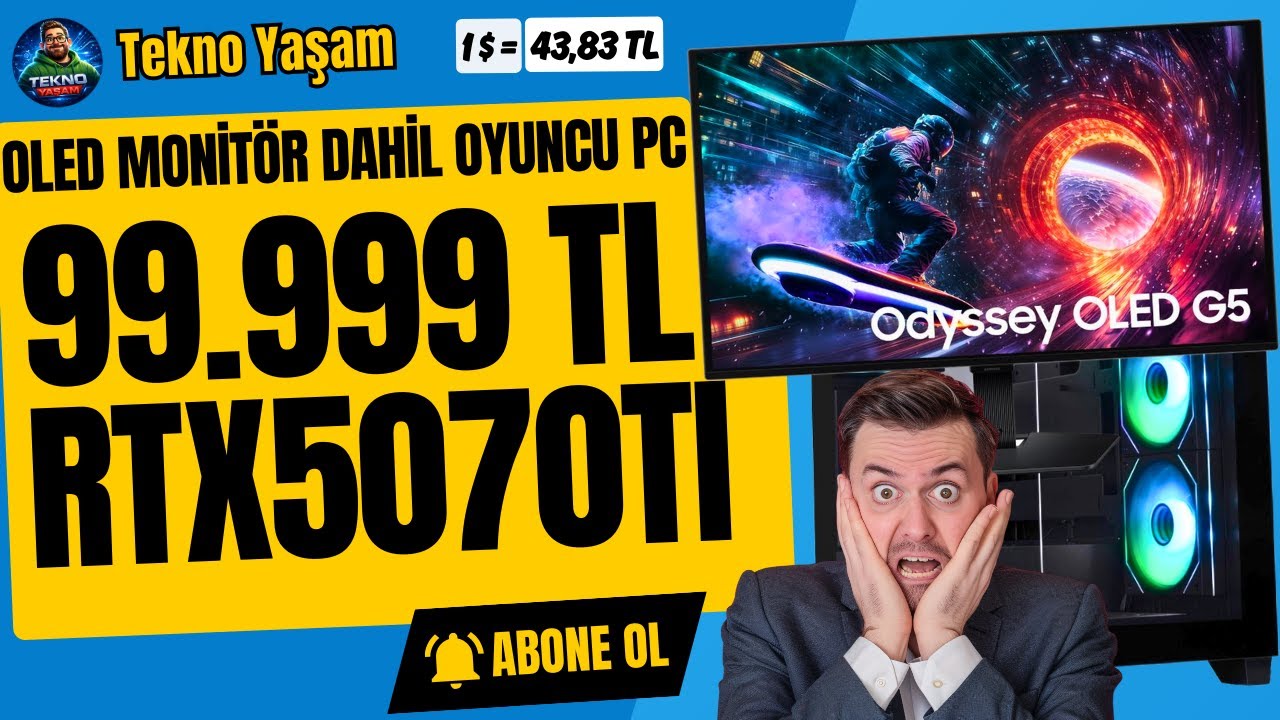 OLED Monitör Dahil RTX5070Ti Oyuncu Sistemi 99.999 TL ! #toplamapc