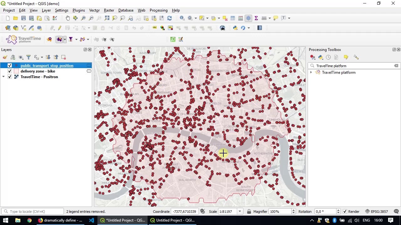 How to make isochrones on QGIS using TravelTime (1/3)