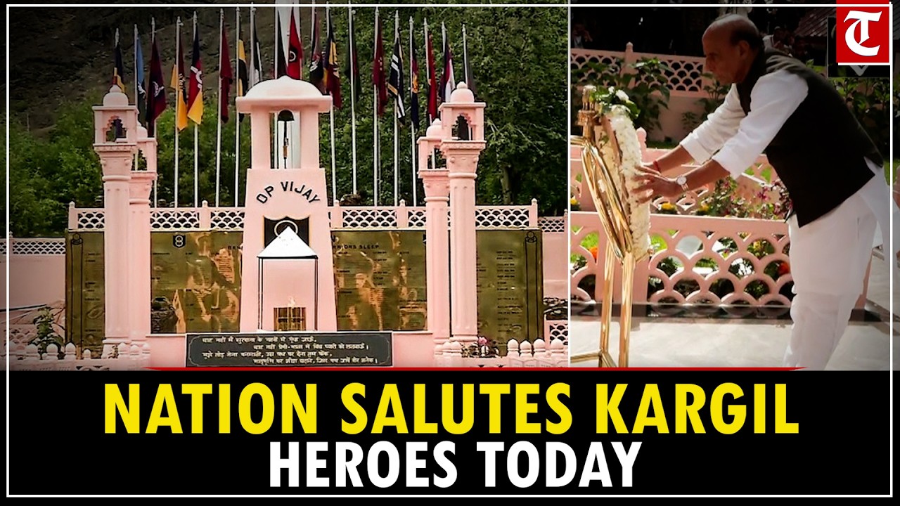 WATCH: Rajnath Singh Pays Tribute to Kargil Heroes on Vijay Diwas, Honours Supreme Sacrifice