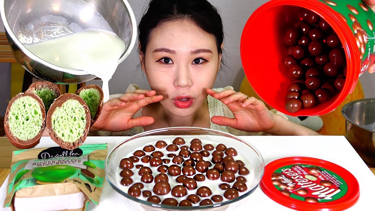 또똣한 우유에 몰티져스 민트 말아 먹었어요 Maltesers Mint 먹방 Mukbang