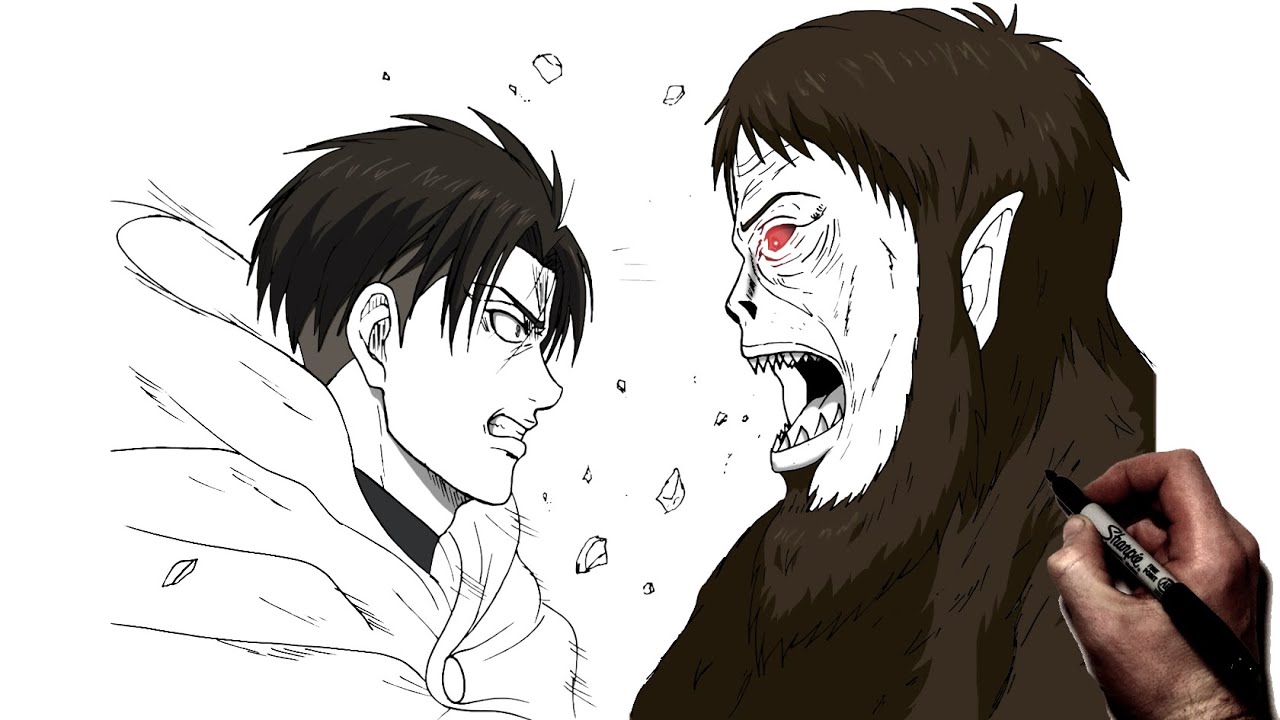 How To Draw Levi vs The Beast Titan | Step By Step | Attack On Titan