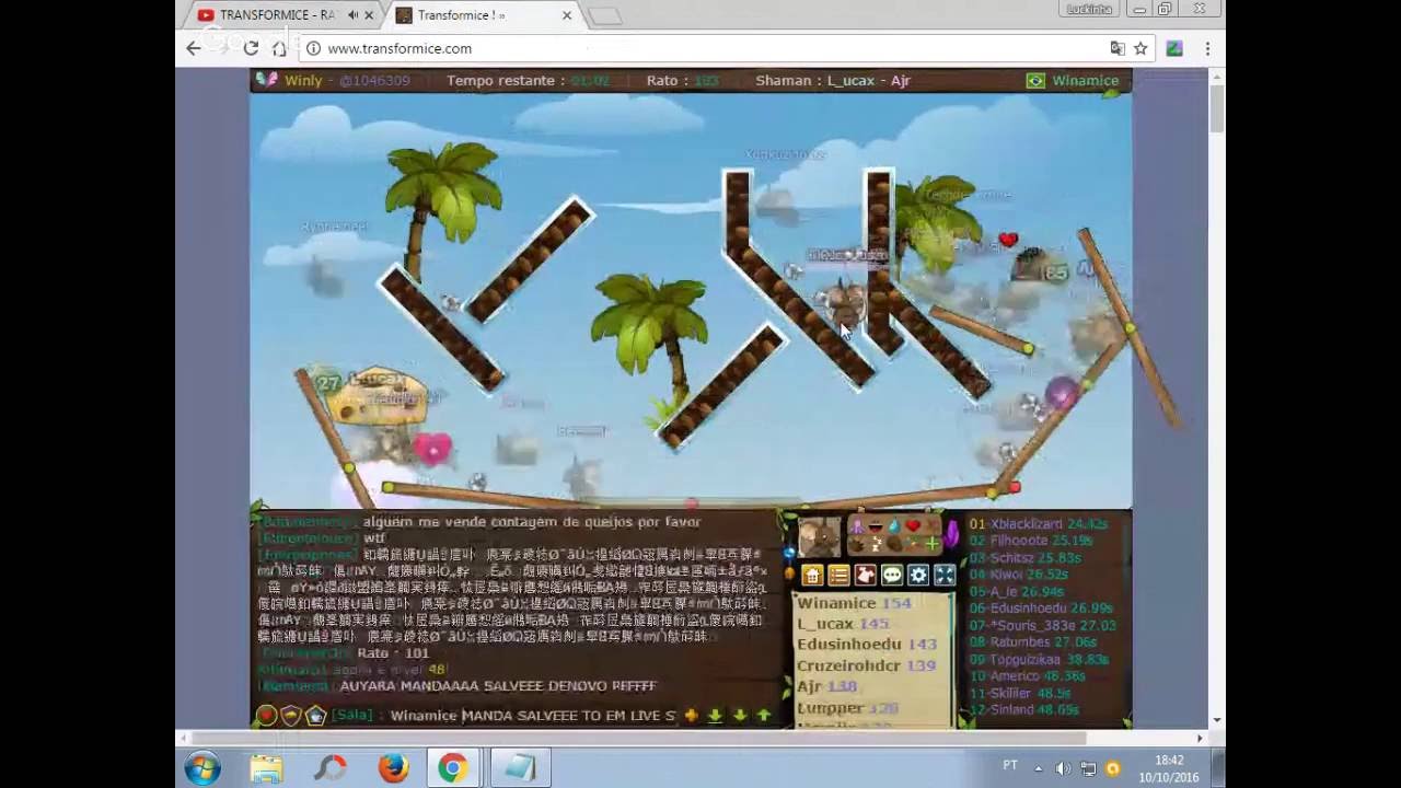 Jogando Transformice - Winamice Jogando Tamb&eacute;m ?