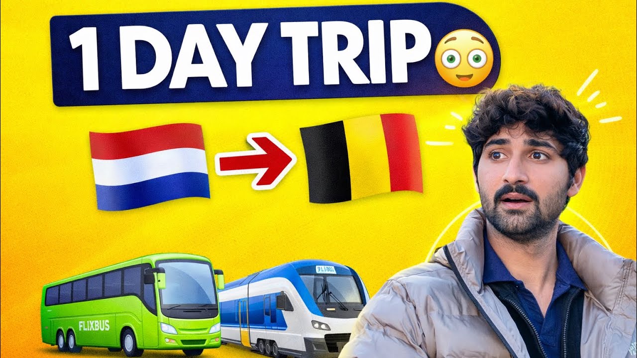 Netherlands 🇳🇱 to Belgium 🇧🇪 in 1 Day trip | Bus & Train Travel