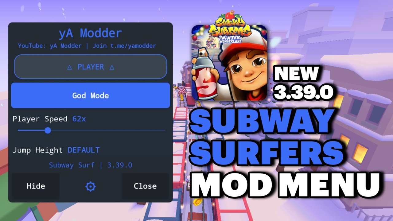 Subway Surfers v3.39.0 Mod Menu Infinite Coin, Keys, No Clip, God Mode, LockMap and More | yA Modder