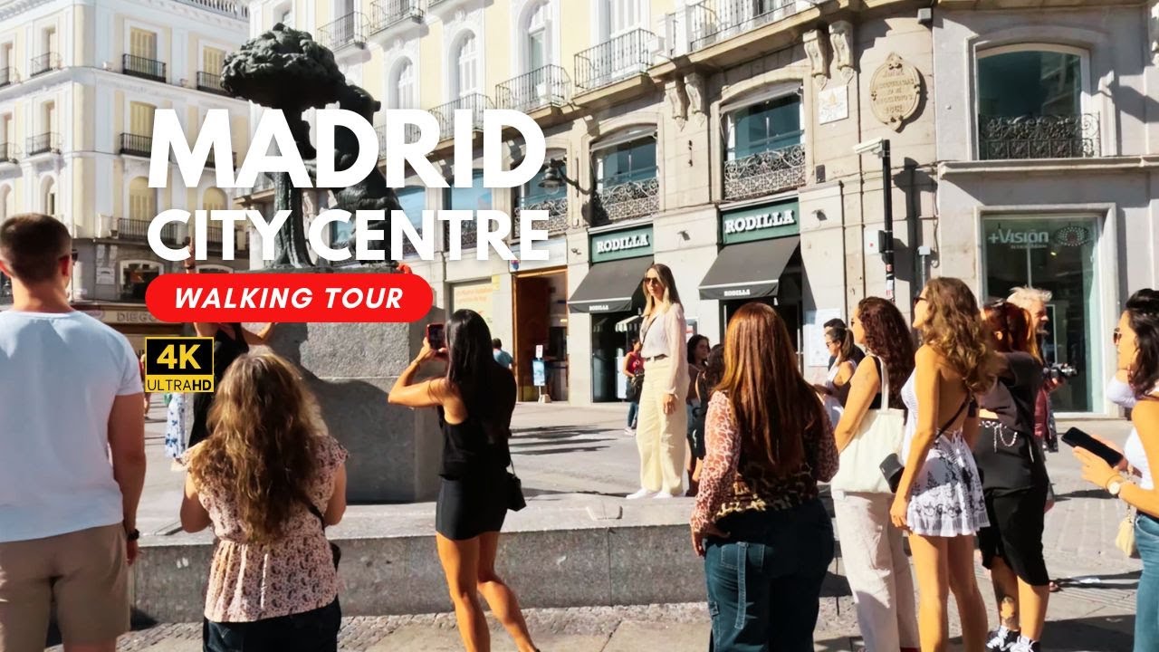 4K Madrid City Centre Walking Tour | Sol, Gran Via & Callao Exploration