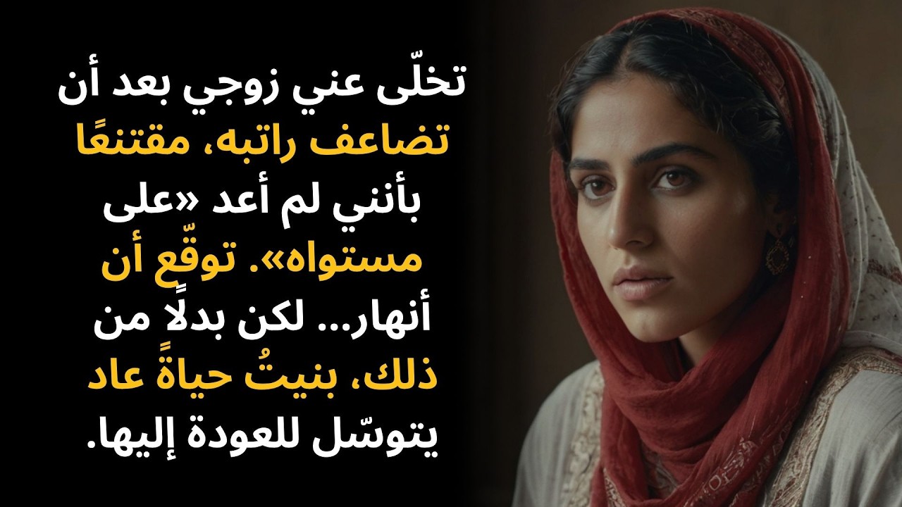 تخلّى عني زوجي بعد أن تضاعف راتبه، مقتنعًا بأنني لم أعد «على مستواه»…
