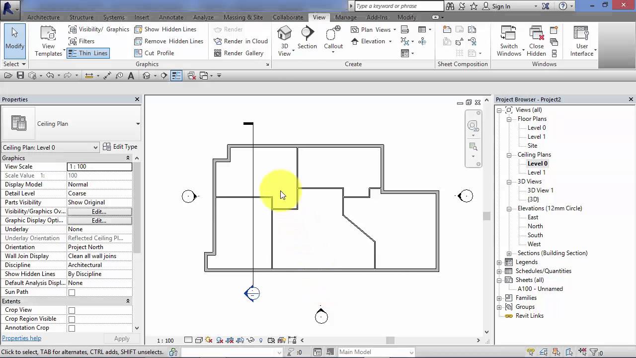 Модуль 4: Раздел 8: Revit Architecture: Потолки