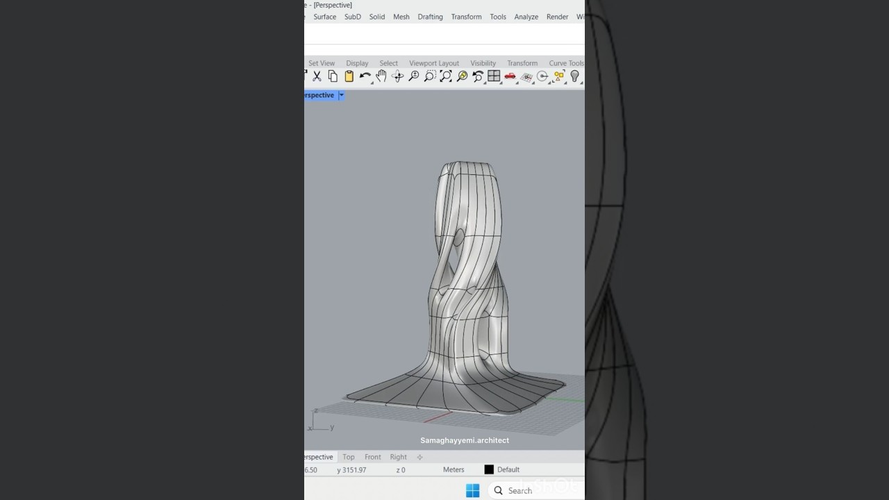 &bull; Designing organic models in Rhino#rhino #rhinoceros #architecture #tutorial