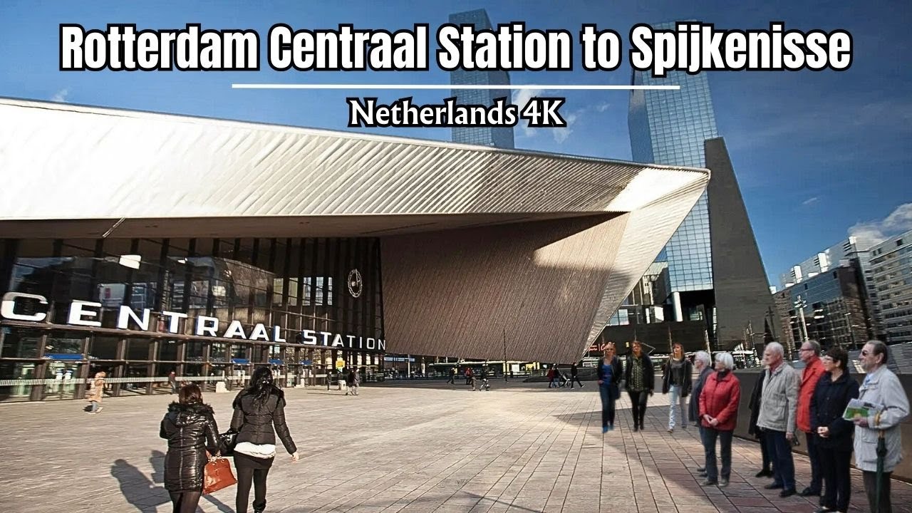 🚆Train travel from Rotterdam Centraal Station to Spijkenisse Netherlands 4K | Scenic Train Ride