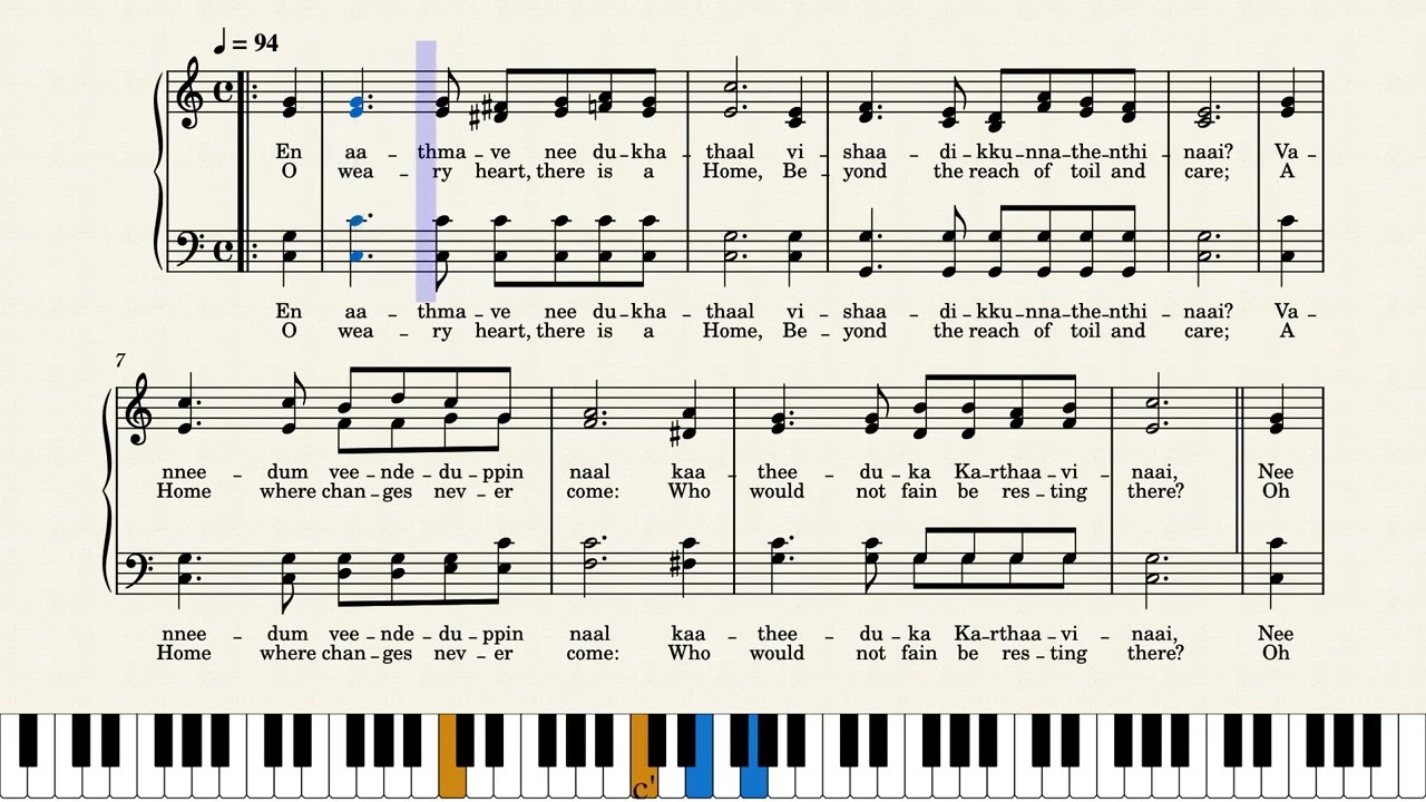 SATB En Aathmave nee dukhathaal (Wait and Murmur Not) 266 Kristheeya Keerthanangal