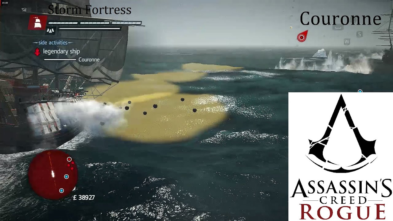 The Storm Fortress vs The Couronne (Legendary Ship Mod) Assassin's Creed Rogue: MOD