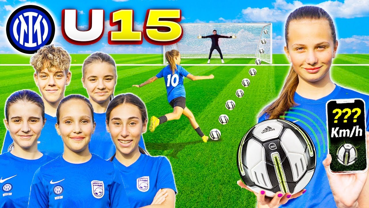 TESTIAMO IL TIRO più FORTE delle RAGAZZE dell' INTER academy FEMMINILE !   meglio dei maschi 😱 ?