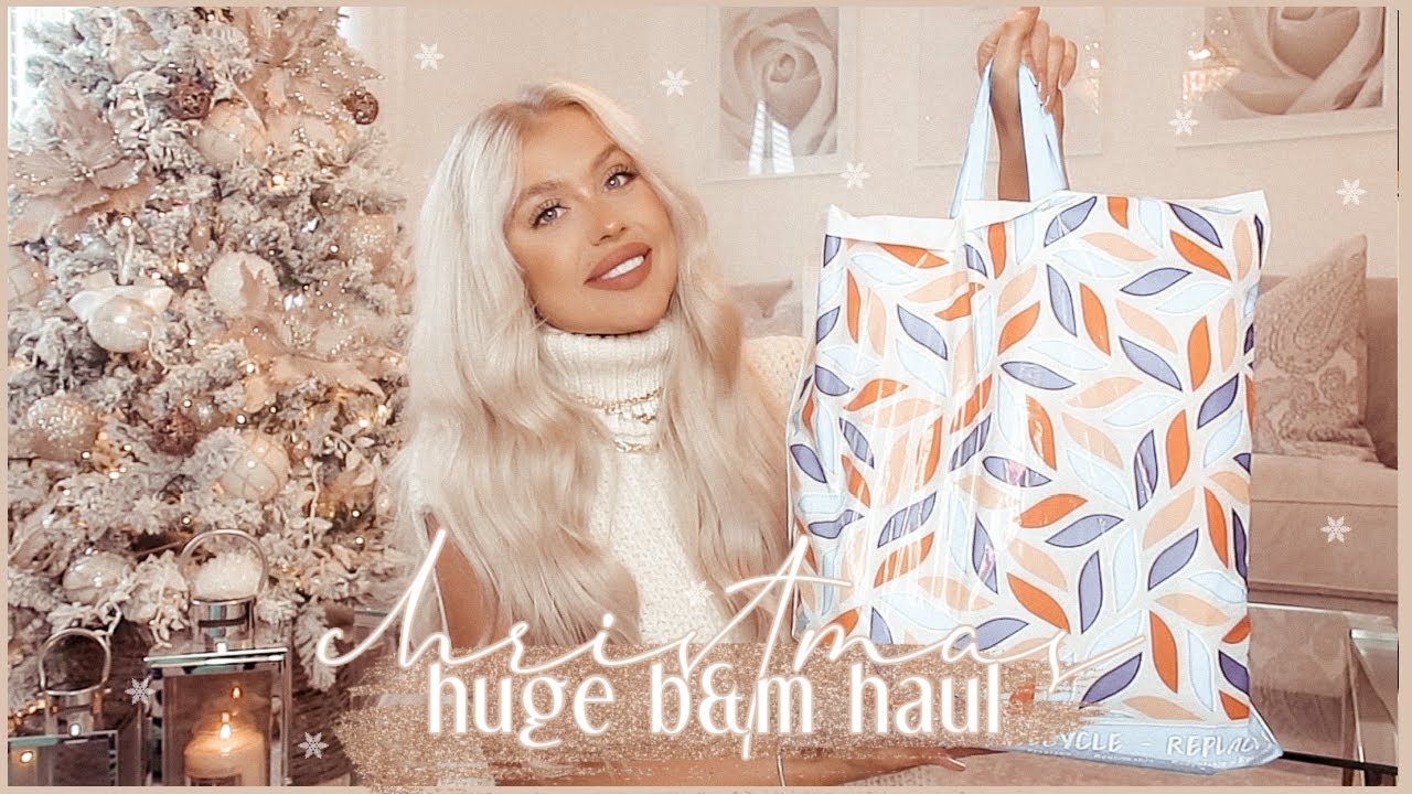 HUGE CHRISTMAS B&M HAUL | home decor, christmas gifts, festive baking + treats ✨