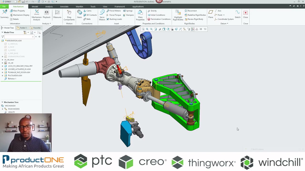 Creo Parametric 8.0 Mechanism Design Extension (MDX), Mechanism Design Option (MDO) and Simulate.
