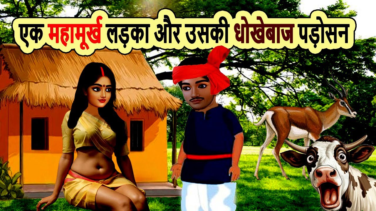 एक महामूर्ख लड़का और उसकी धोखेबाज पड़ोसन | cartoon story | hindi kahani | moral story | mann k voice |