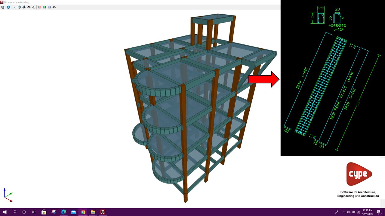 Inclined or Slanted Column Design | CypeCad 2021