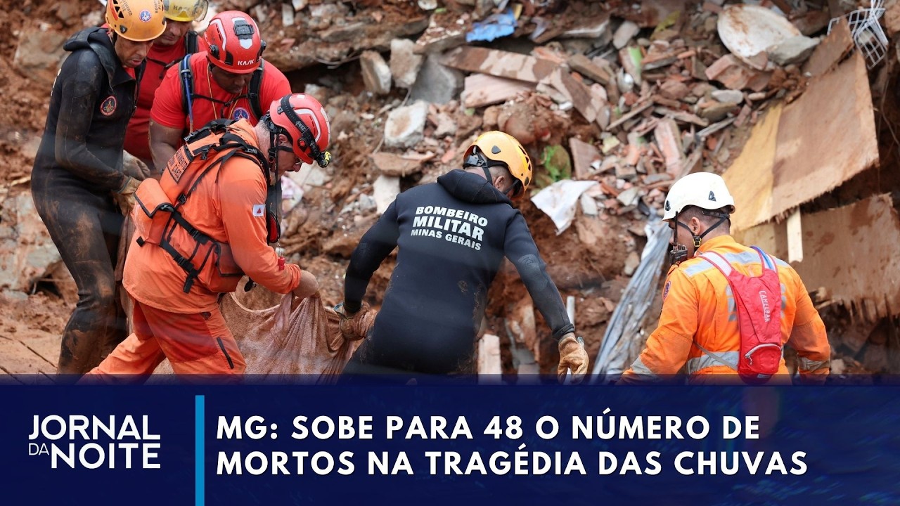 Sobe para 48 o número de mortos na tragédia das chuvas em MG