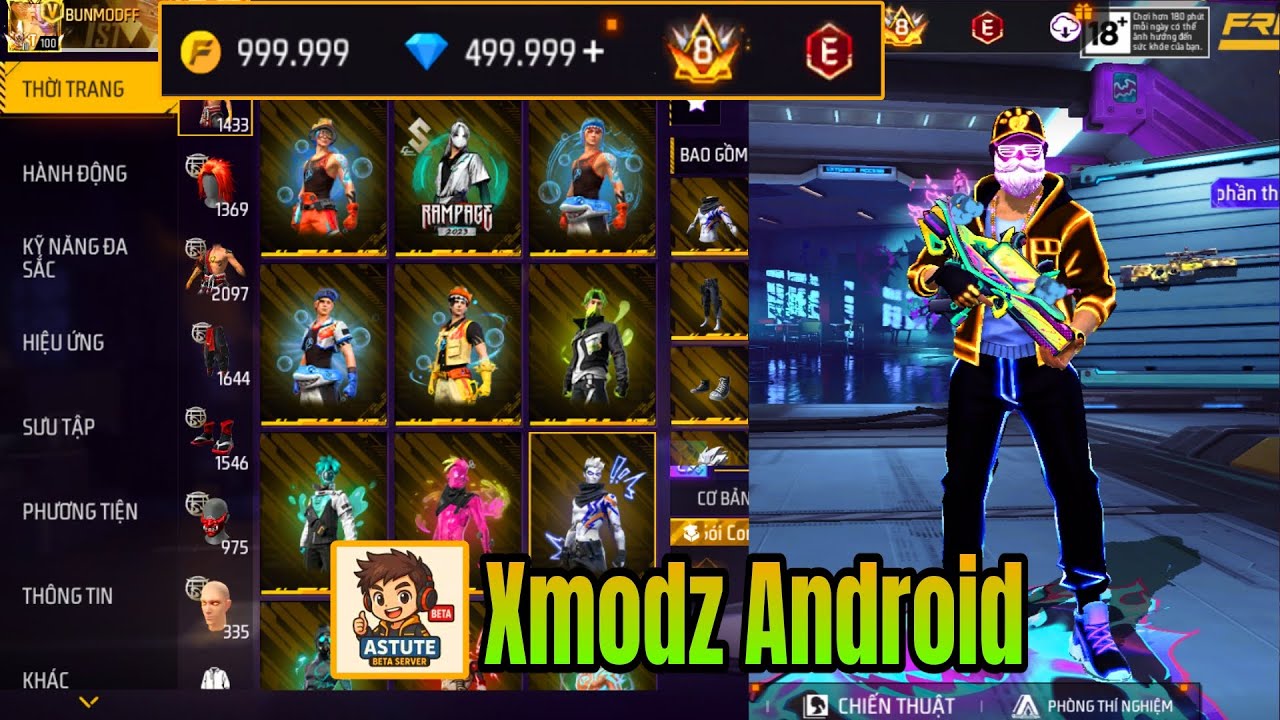 Cách Tải Astute Beta Server ✅ Mod Skin FF Siêu Xịn | Hướng Dẫn Tải Xmodz Android OB50 Mở Khóa Đồ