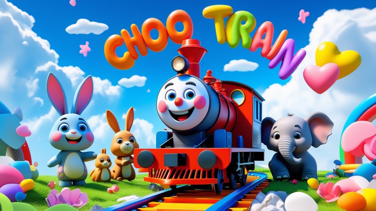 Choo Choo Train Song 🚆  Baby Songs & Nursery Rhymes  Colorful 3D Kids Video