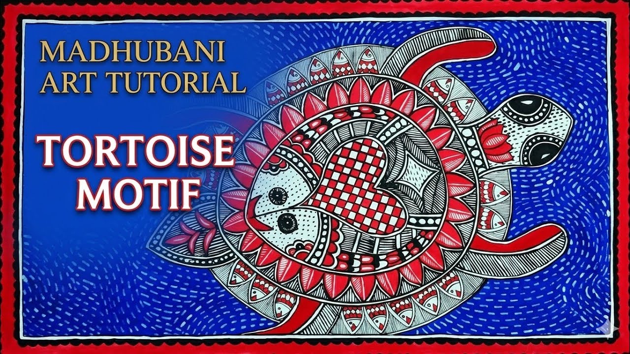 Madhubani motif series.......                                           Tortoise 🐢 motif  