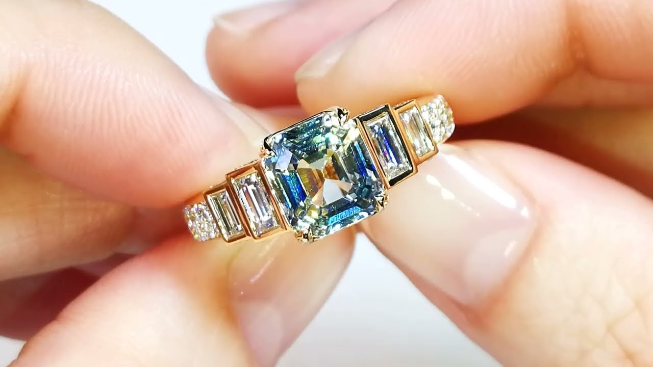 Unheated Multi Bi Color Sapphire Ring at 3.06 carats by Kat Florence KF08800