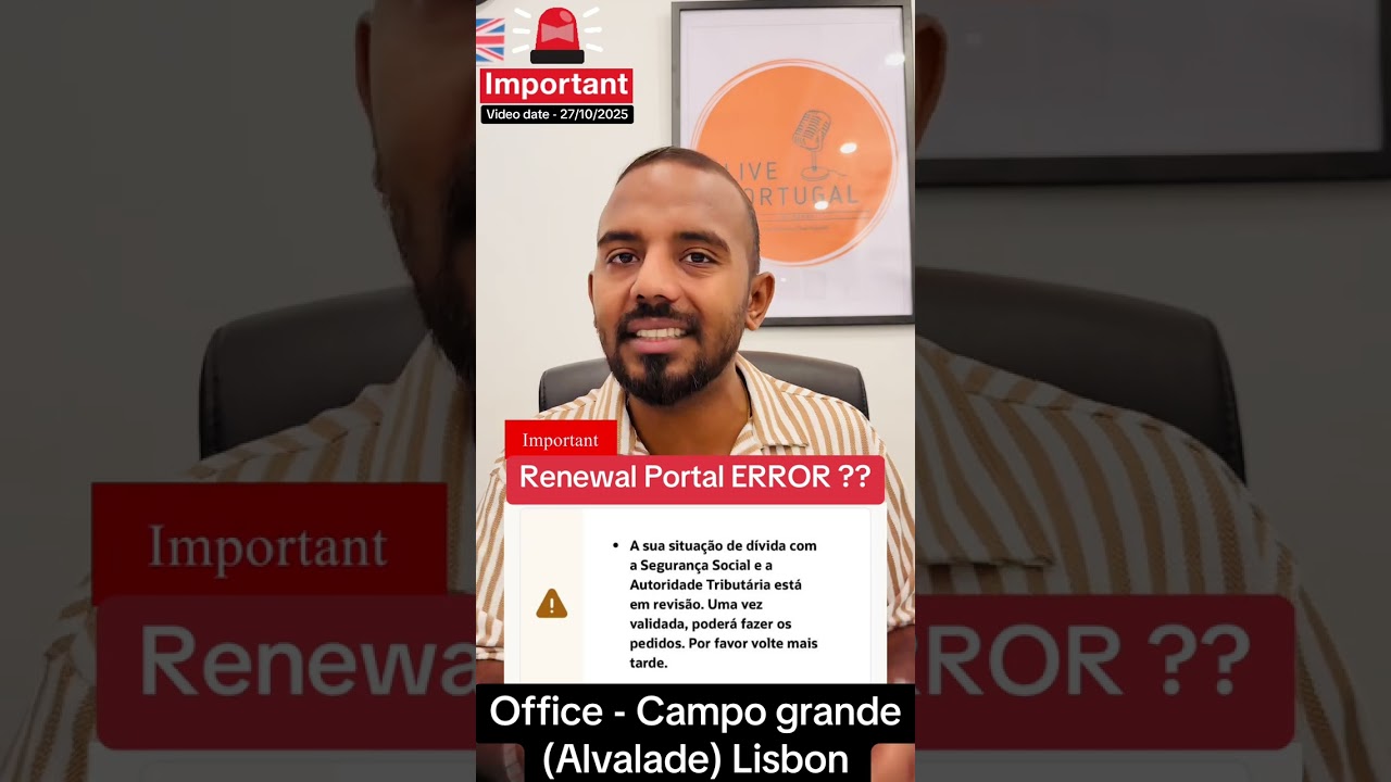 Renewal Portal ERROR ? Social seguranca & finance Fine/Multa ? &reg;Live Portugal By Harry | Advocate