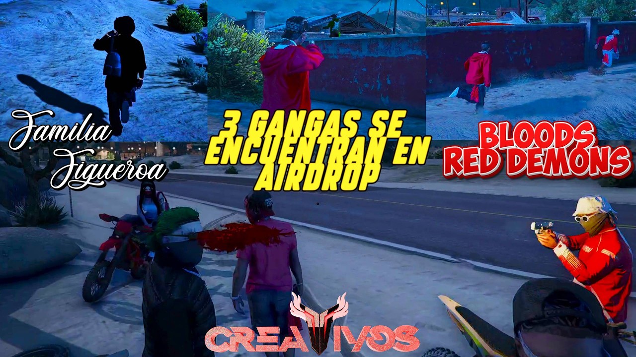 BLOODS VS VERDES VS FIGUEROA 🚁 AIRDROP | Creativos RP V3