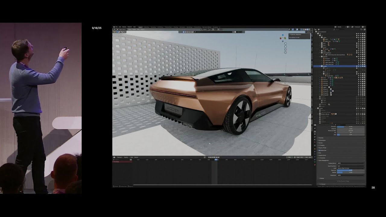 Nissan 500sx: ретро-футуристический концепт-кар — Blender Conference 2025