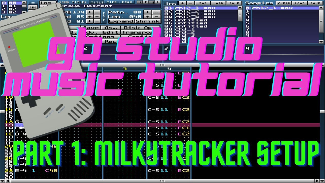 How to make music for GB Studio - Part 1: Setting up MilkyTracker