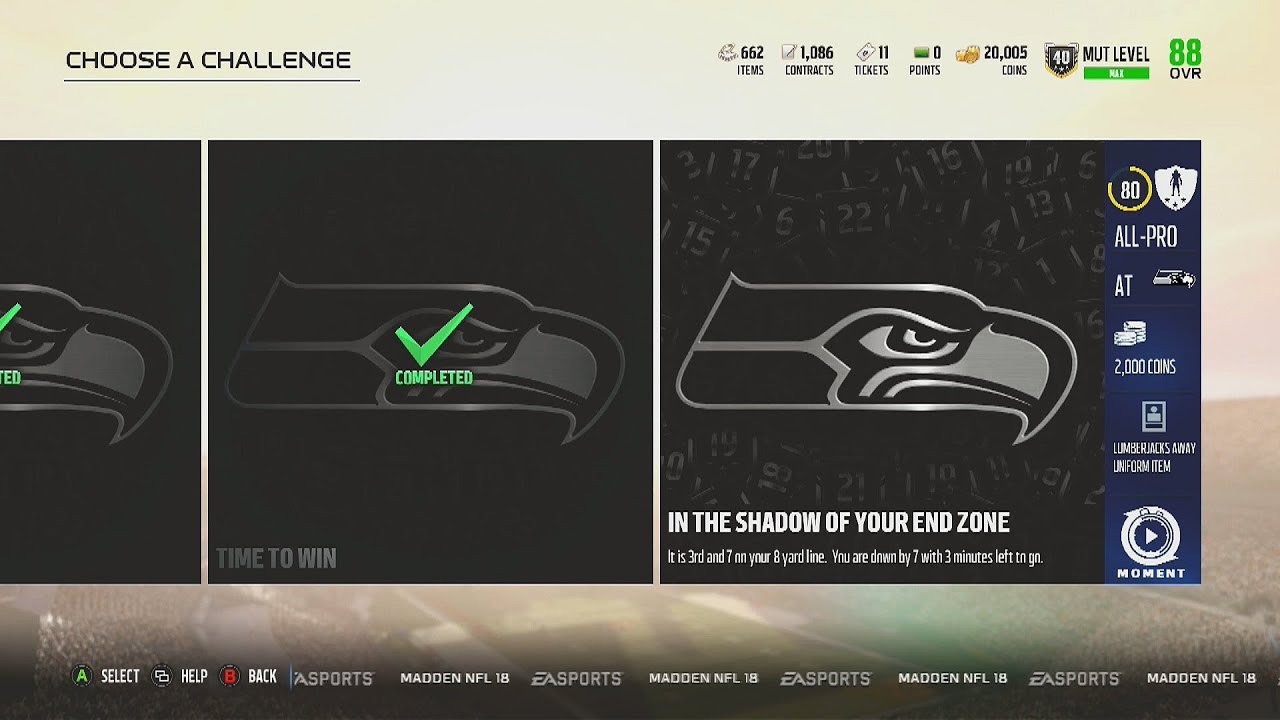 Madden NFL 18 | Level Challenges | Level of Significance Challenge #4 | Shadow of Your End Zone