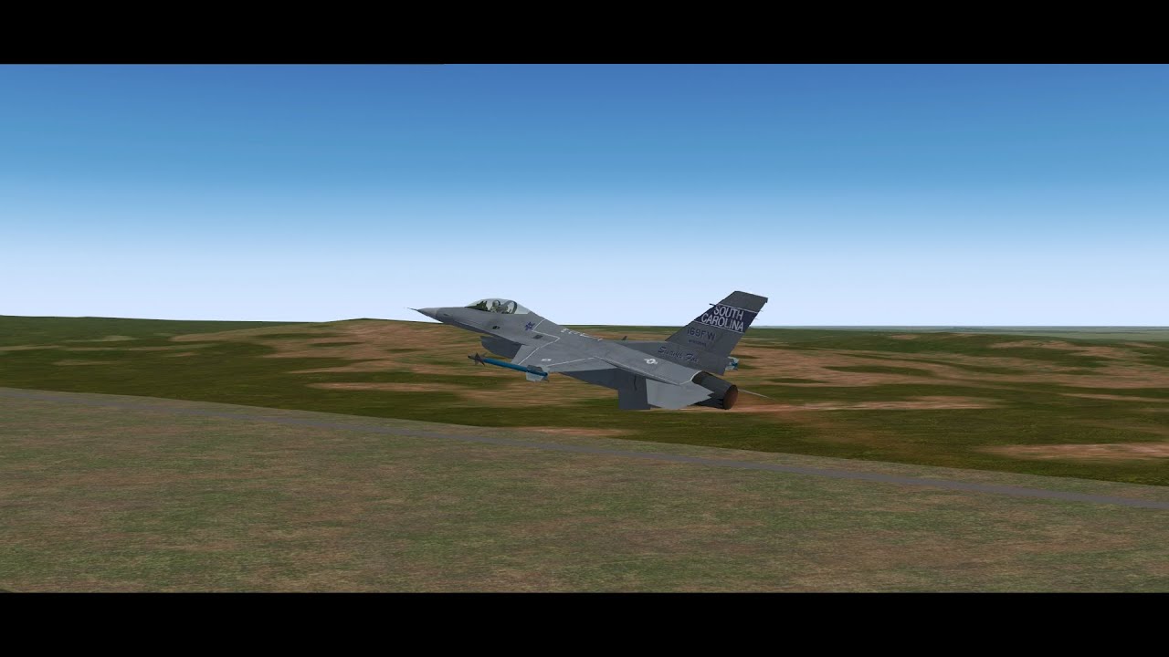 Flightgear F-16 CJ Block 52 Startup and Takeoff