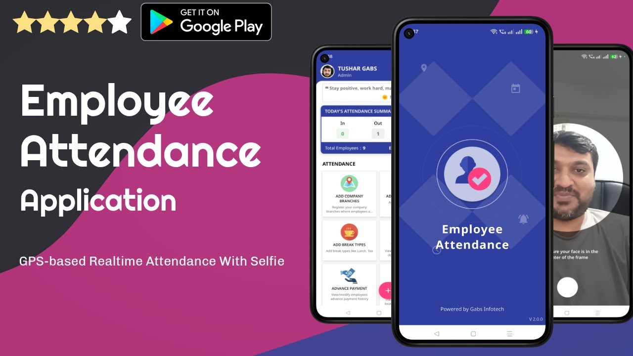 Employee Attendance App - Punch in with GPS & Selfie!