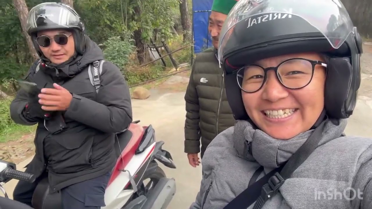 Karma is very happy to going his monastery sherabling  gonpa