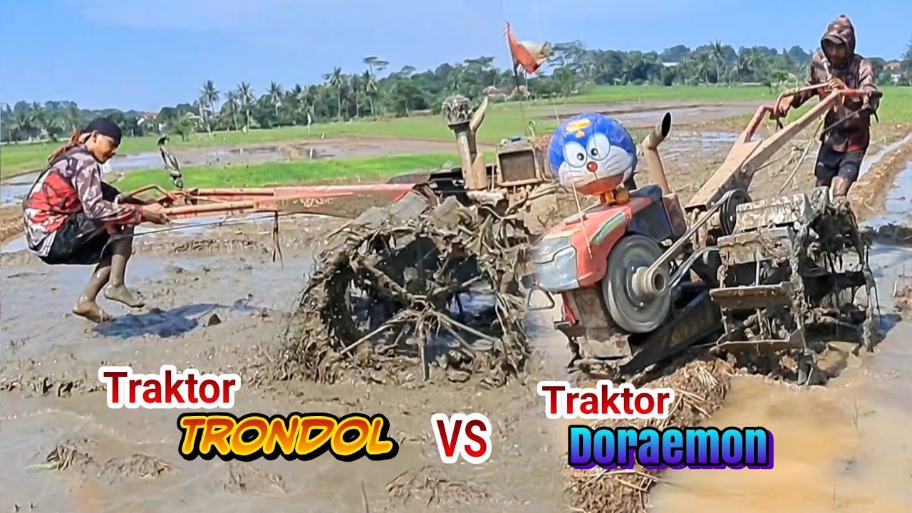 Dua traktor sawah mode gabut