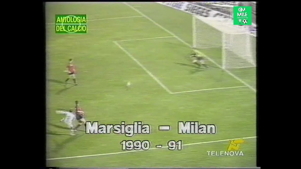 1990-91 (4' Rit Coppa Campioni - 20-03-1991) O.Marsiglia-Milan 1-0 [Waddle] HLTS Telenova