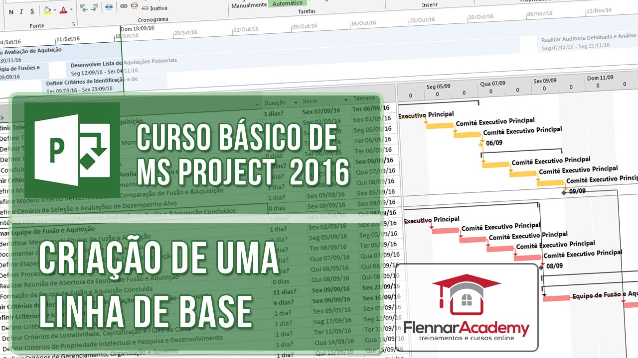 Lesson 2-1 MS Project 2016 Course - Creating a Baseline