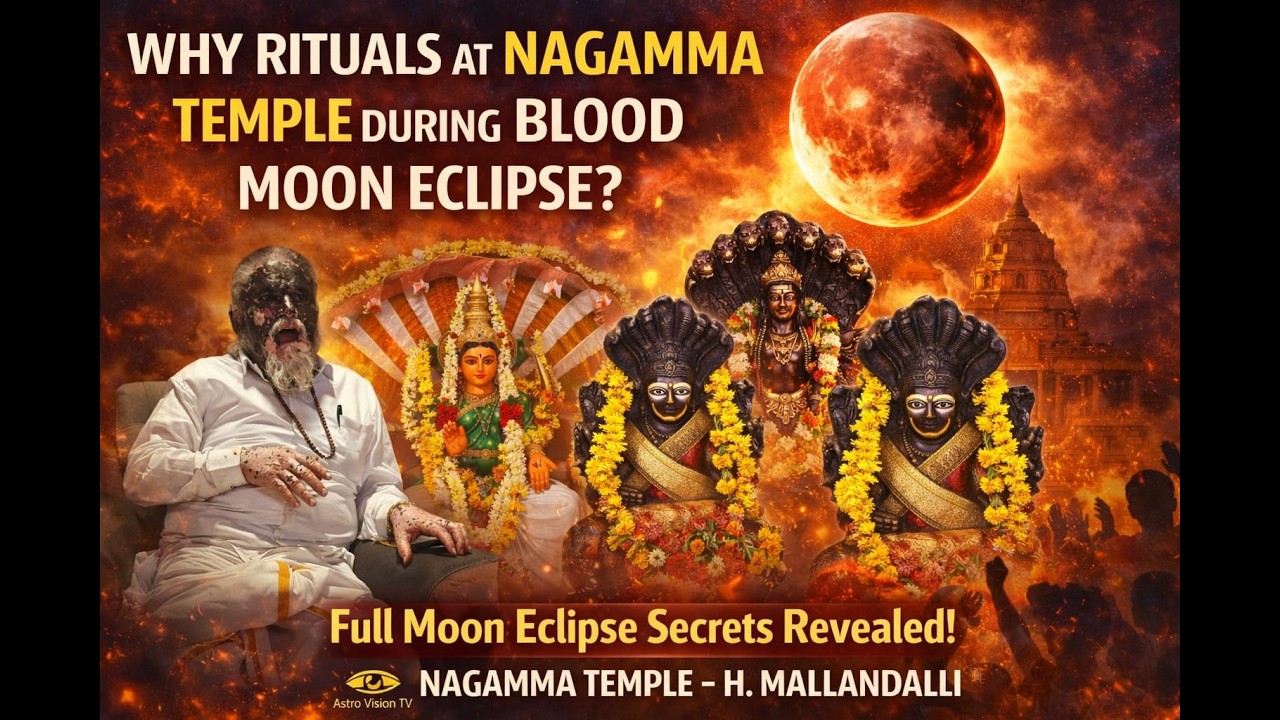 Blood Moon Eclipse at Nagamma Temple 🔴 Powerful Rituals for Rahu-Ketu Dosha
