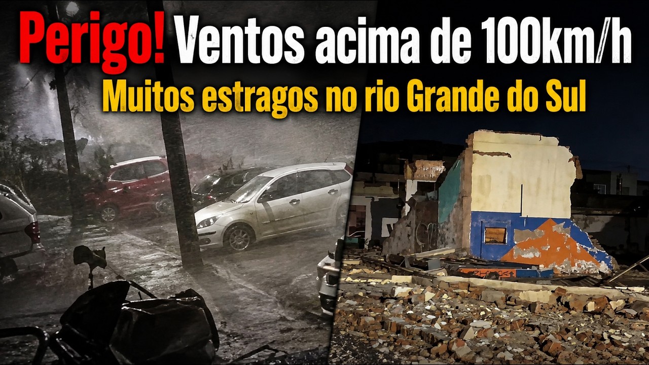 ⛈️🌪MADRUGADA COM VENTOS ACIMA DE 100KM/H NO RIO GRANDE DO SUL 