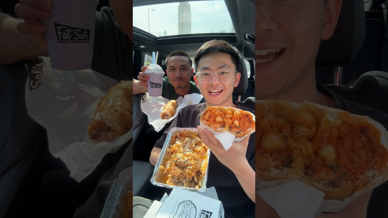 First time trying FAT SALS with @lifeofcian 🌯 #shorts #mukbang