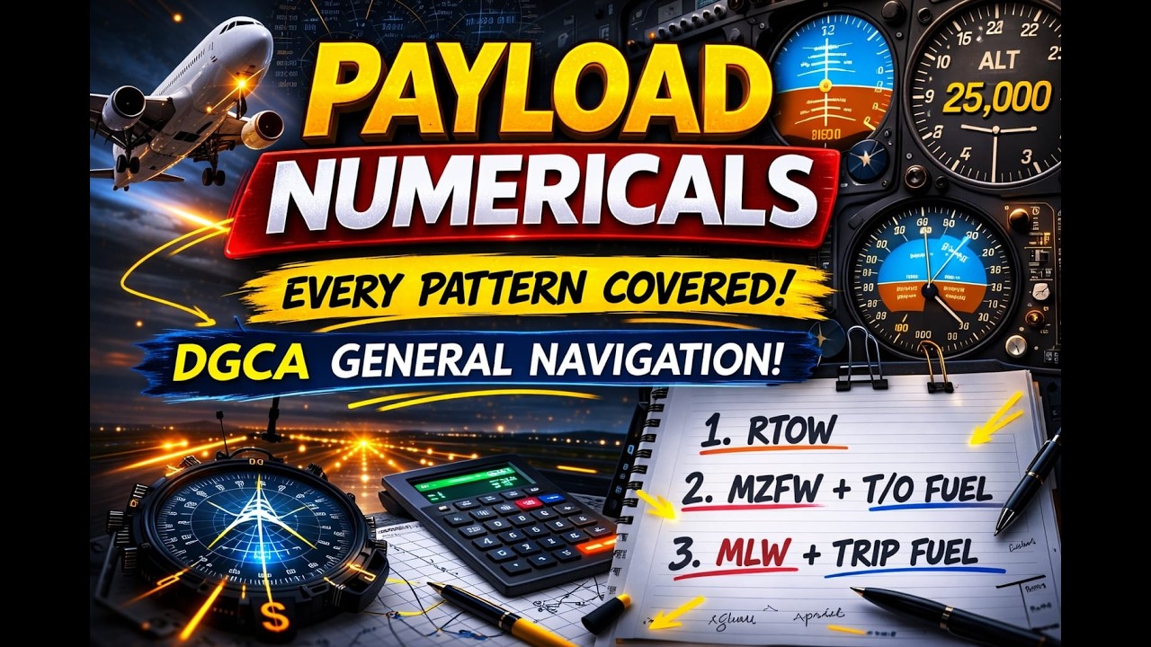 Payload Numericals Made Easy | All DGCA Patterns Covered | General Navigation