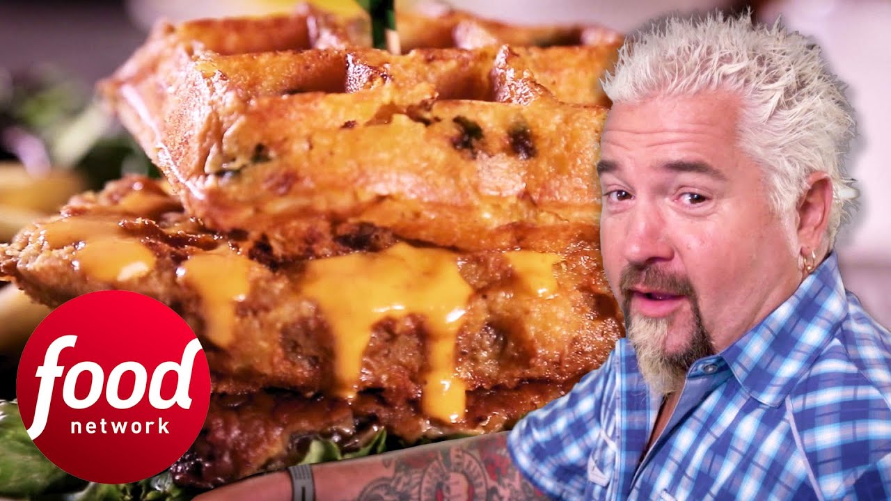Guy Fieri Has A Veggie Mac & Cheese Waffle That It's Out Of This World | Diners, Drive-Ins & Dives
