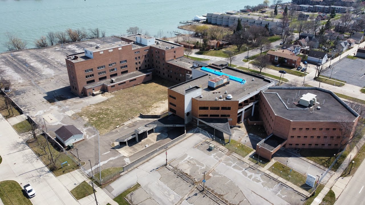 Abandoned Remains: Riverside Osteopathic Hospital: Drone Footage (Trenton, Michigan)