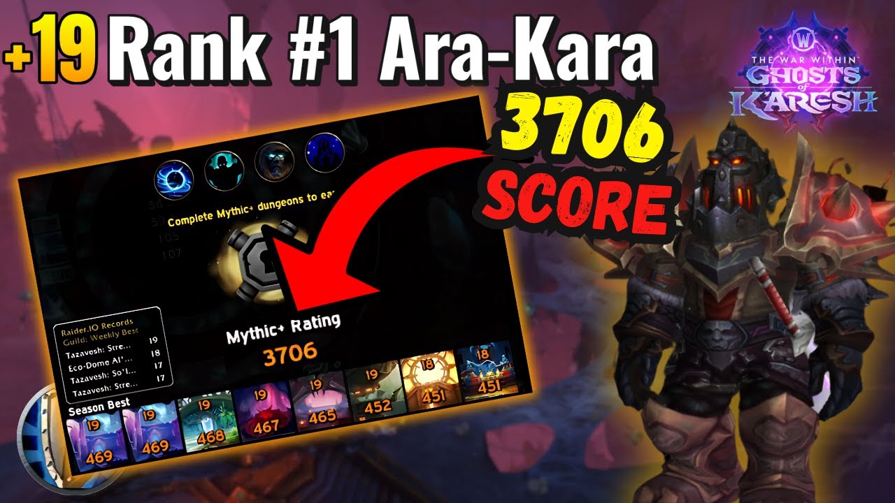 I'm In The 3700io Club! | Rank #1 +19 Ara-Kara Protection Warrior PoV