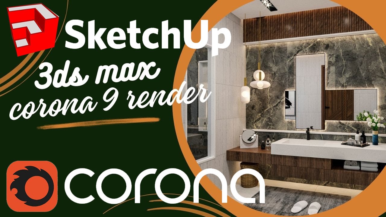 How to import SketchUp file to 3ds max corona 9 render bath (beginner tutorial)