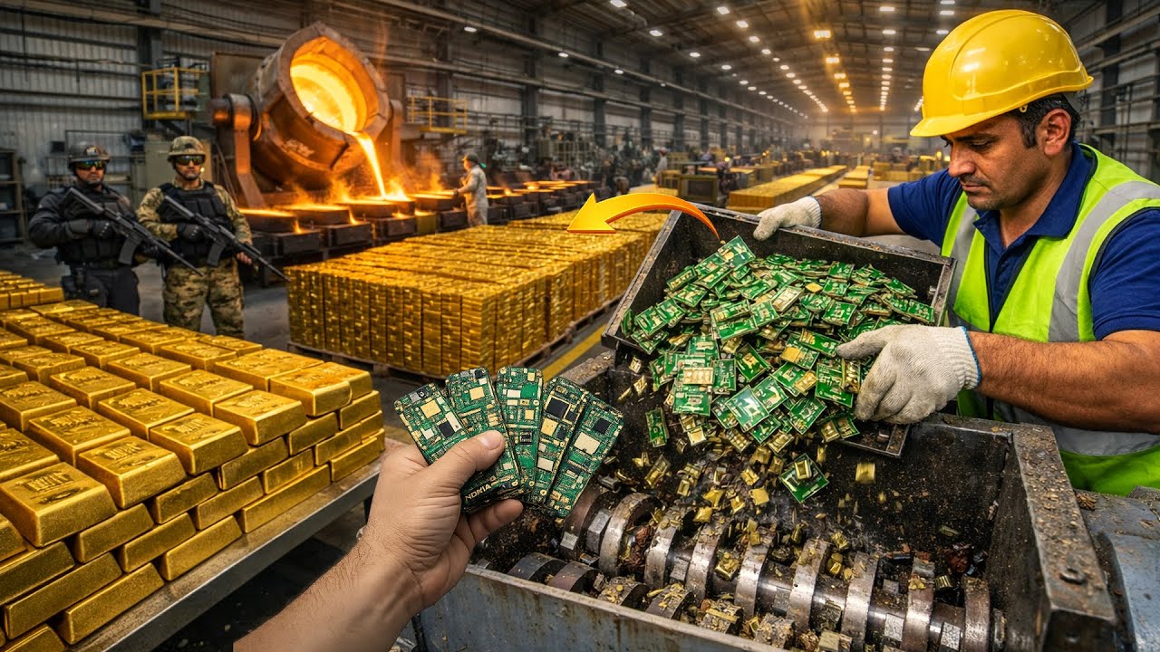 Inside the Factory: Millions of Old Smartphones Turned Into Pure 24K Gold || Recycling Process