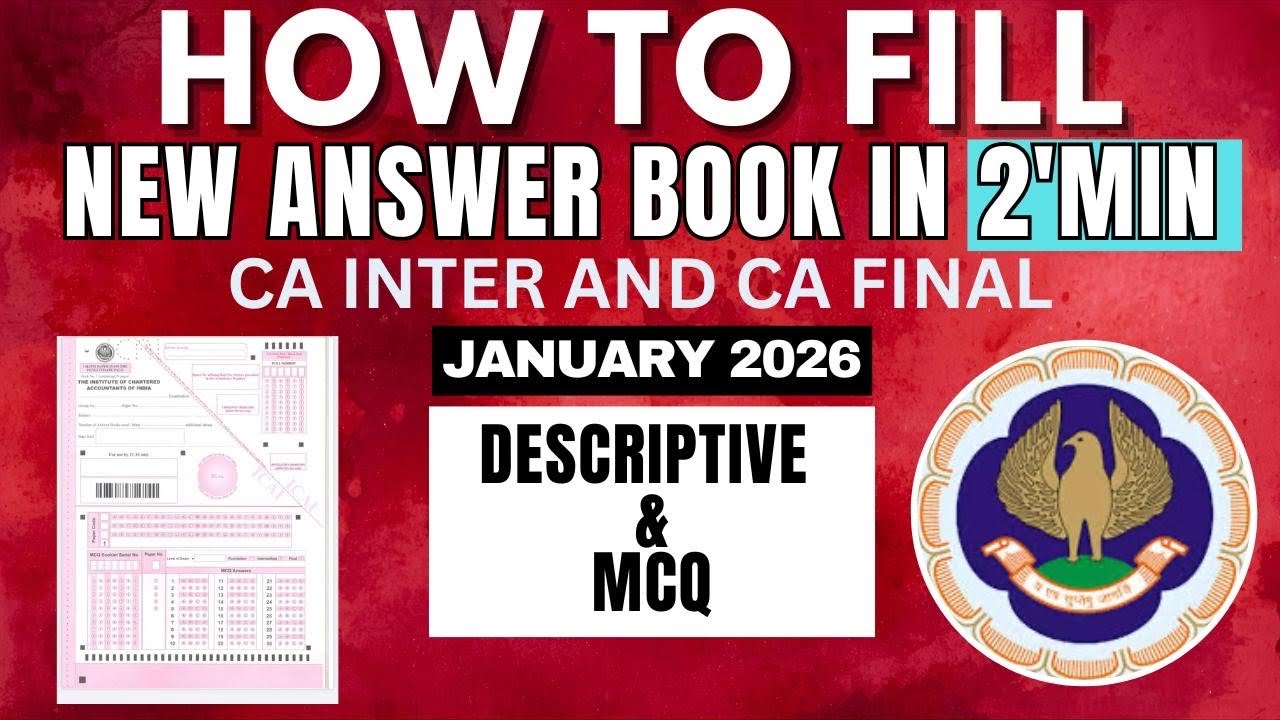 How To Fill CA Inter & CA Final New Answer Books In Just 2 Min Descriptive & MCQ January 2026 Exams