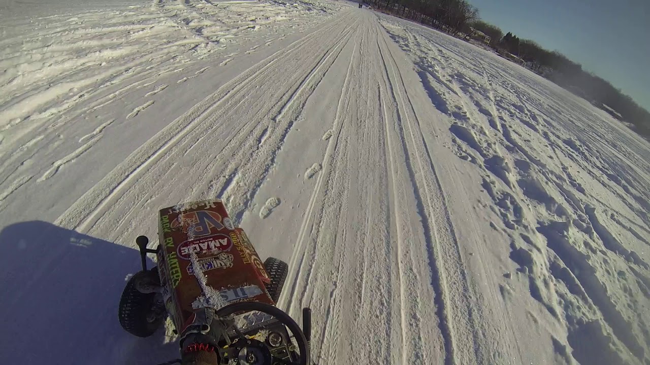 Turbo Lawn Mower Drifting on the Lake 2 #driftmower #drifting #viral #snow #ice #winter #mn #fast